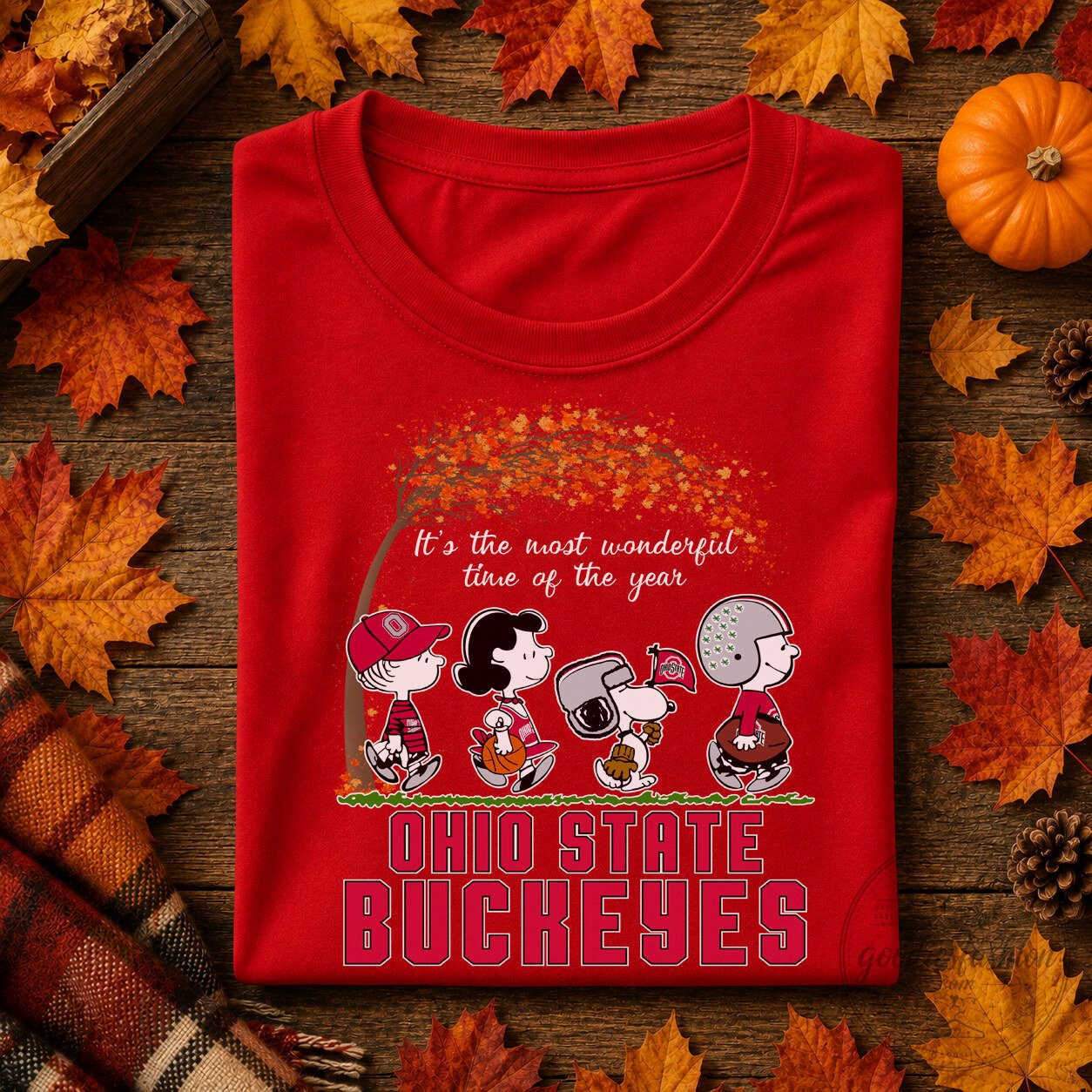 Ohio State Buckeyes Peanuts Most Wonderful Time Of The Year Autumn T-Shirt