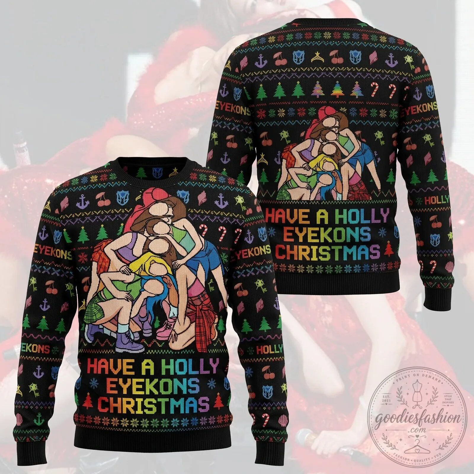 KATSEYE Have A Holly Eyekons Ugly Christmas Sweater