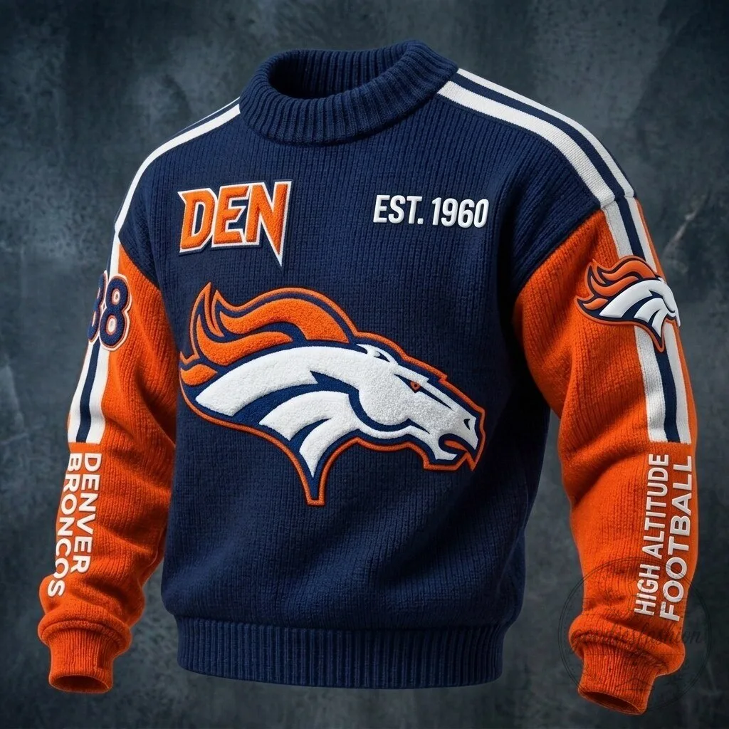 Denver Broncos Vintage High Altitude Football Est 1960 Crewneck Sweatshirt