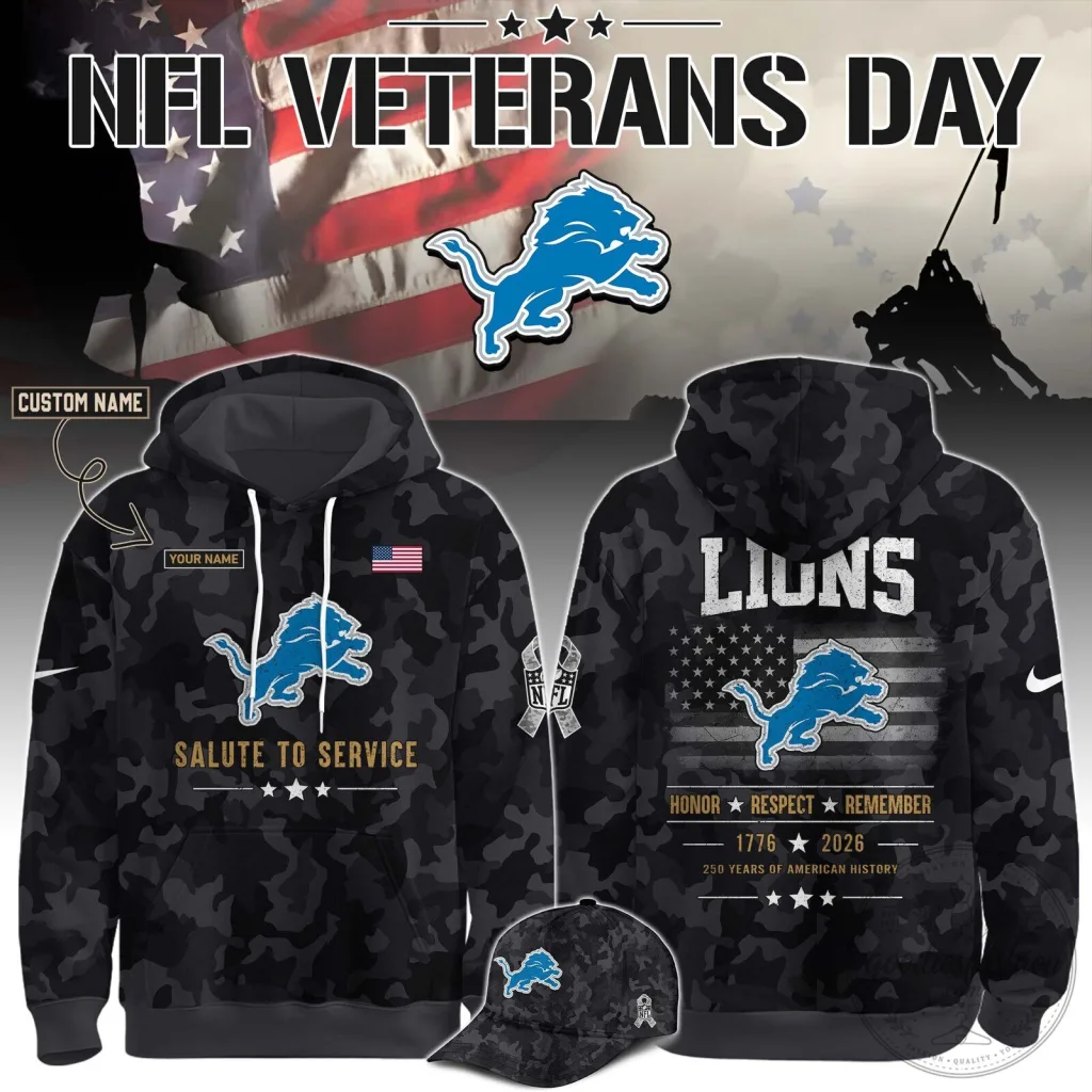 Detroit Lions NFL Veterans Day Salute To Service Camouflage Hoodie Detroit Lions NFL Veterans Day Salute To Service Camouflage Hoodie