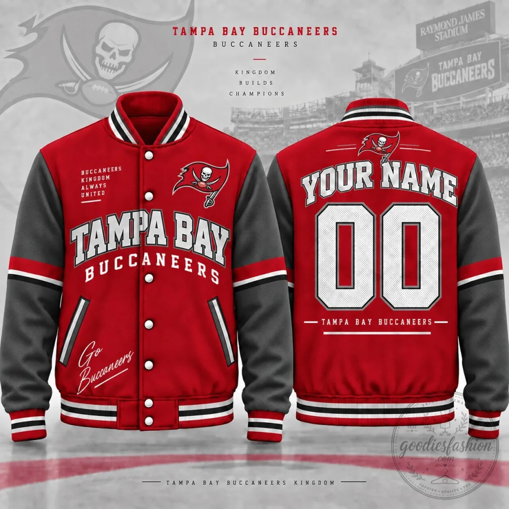 Tampa Bay Buccaneers Custom Name and Number Varsity Jacket Tampa Bay Buccaneers Custom Name and Number Varsity Jacket