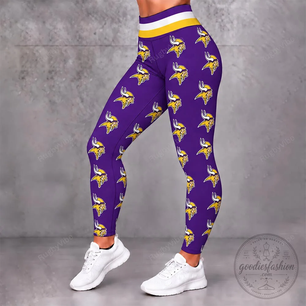 Minnesota Vikings Purple and Gold Patterned Women's Leggings