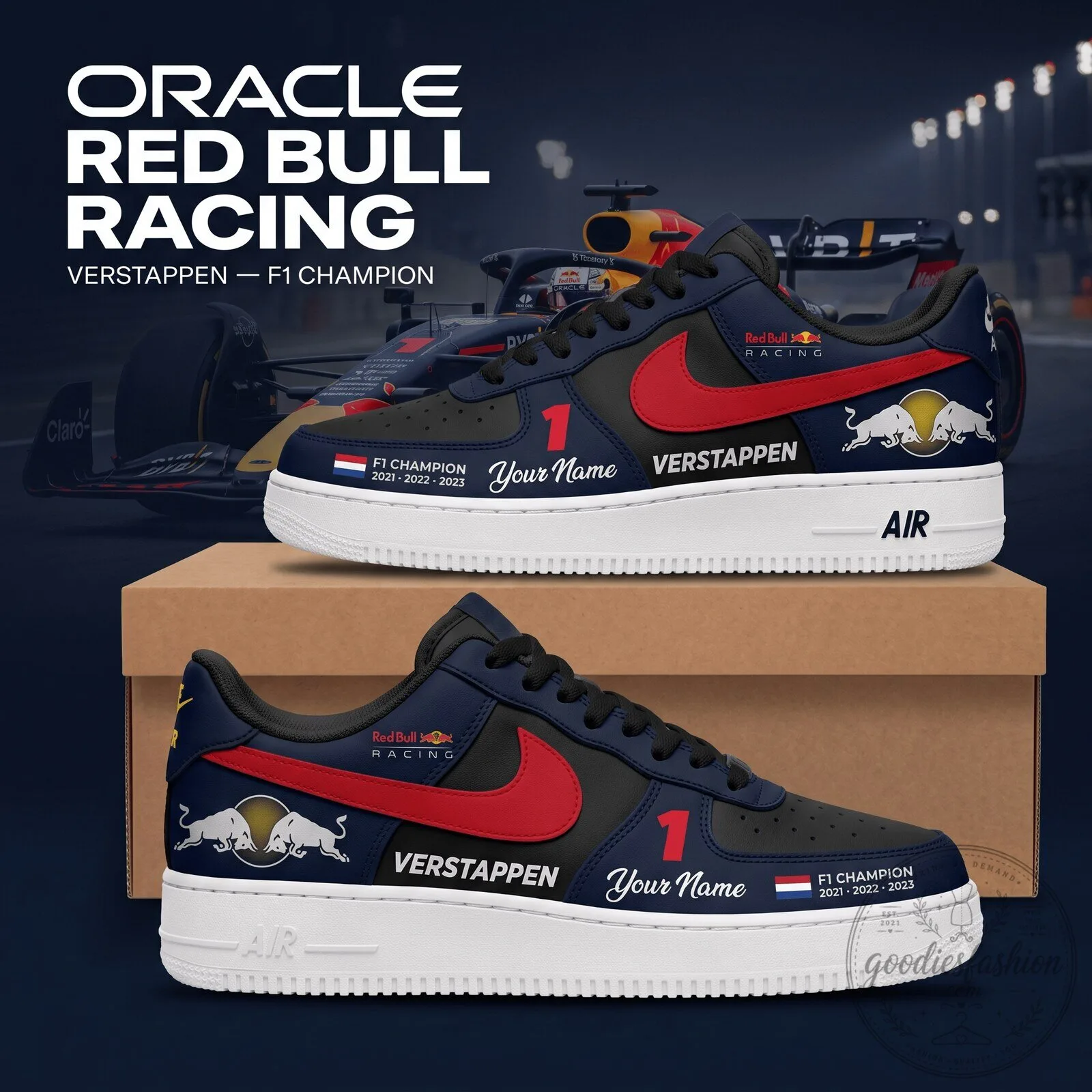 Red Bull Racing Max Verstappen F1 Champion Personalized Shoes