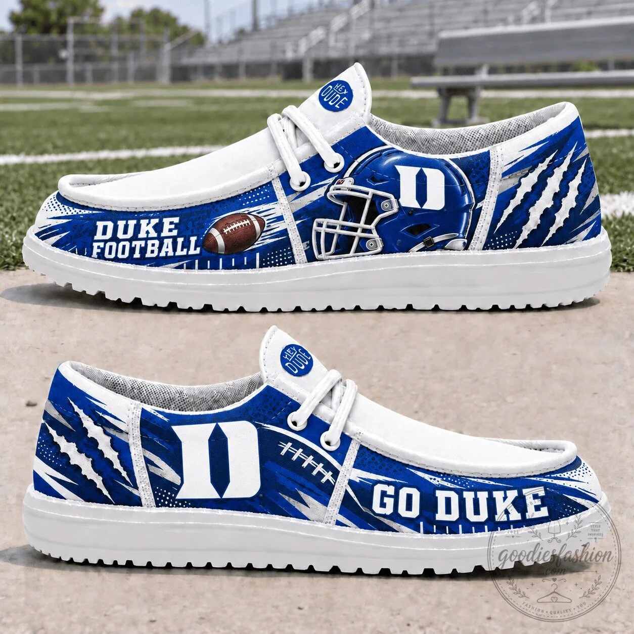 Duke Blue Devils Football Team Logo Slip-On Shoes for Men and Women