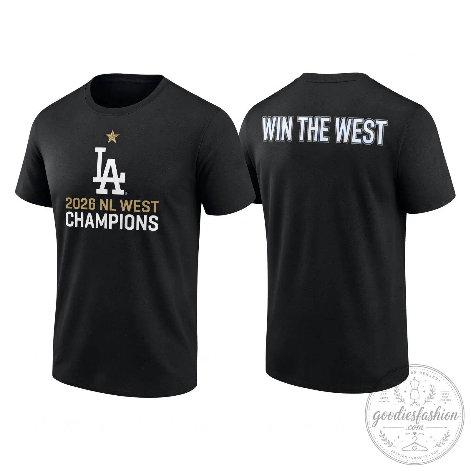 Los Angeles Dodgers 2026 NL West Champions Black T-Shirt