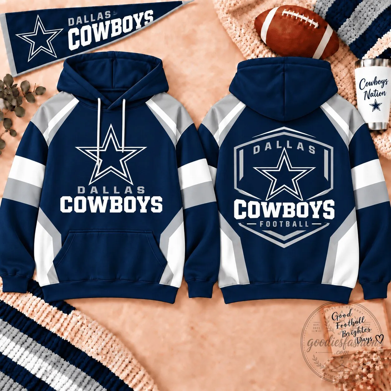 Dallas Cowboys National Football League Team Shield Color Block Hoodie
