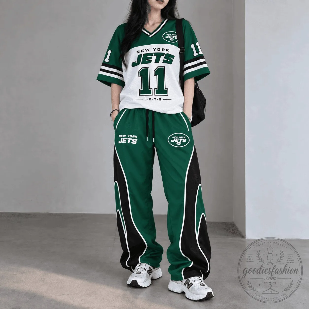 New York Jets American Football Team Spirit Green and White Jersey