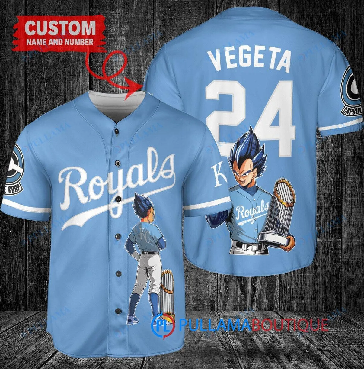 Kansas City Royals Baseball Vegeta Super Saiyan World Series Champions Jersey