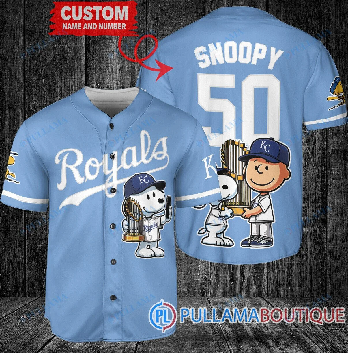 Kansas City Royals Baseball Snoopy Charlie Brown World Series Champions Baseball Jersey