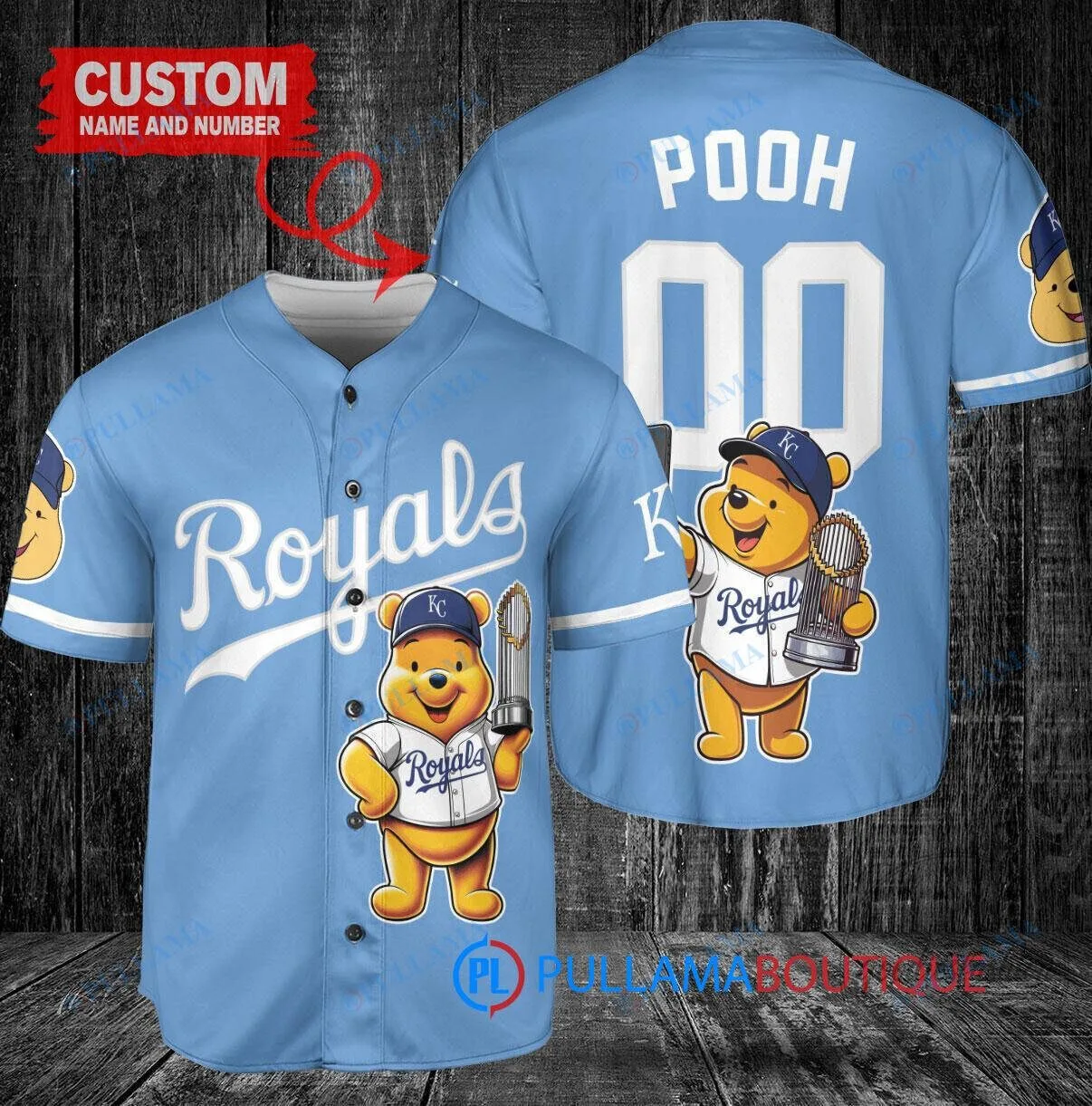 Kansas City Royals Baseball Winnie the Pooh World Series Champions Jersey