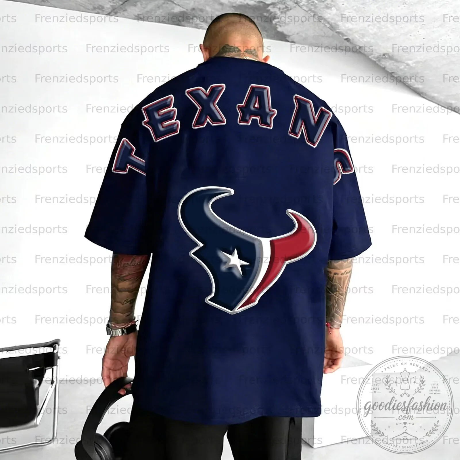 Houston Texans NFL Football Team Logo Navy Blue T-Shirt