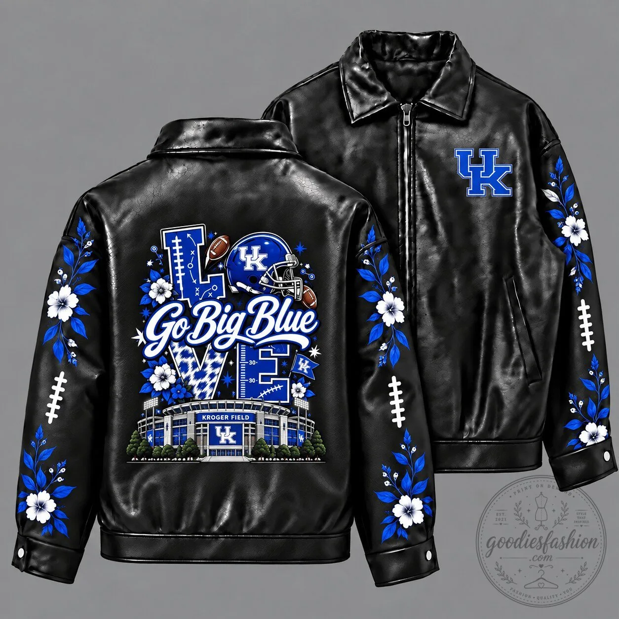 Kentucky Wildcats Football Go Big Blue Kroger Field Leather Jacket