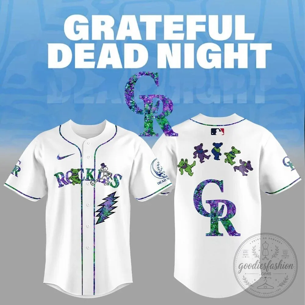 Rockies Baseball Grateful Dead Night Limited Edition White Jersey