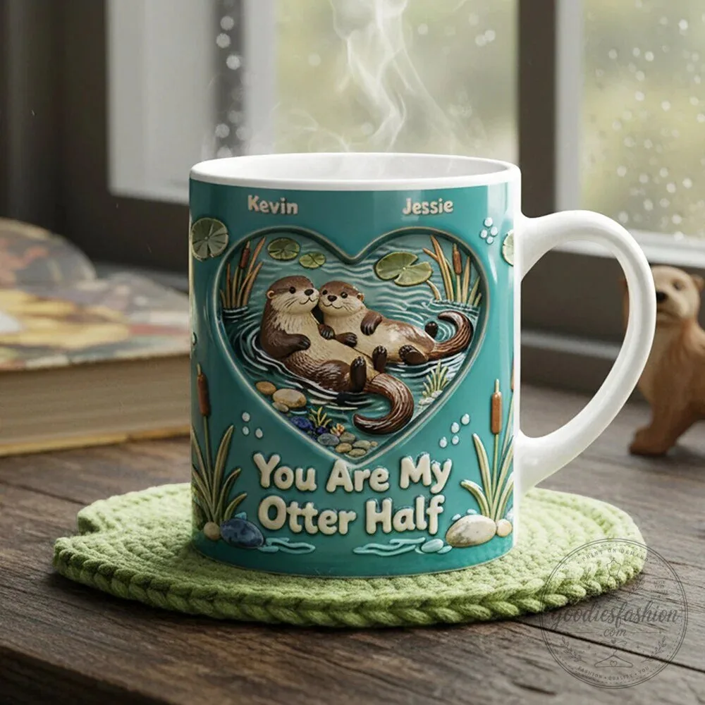 Personalized Otter Couple Coffee Mug - You Are My Otter Half Gift