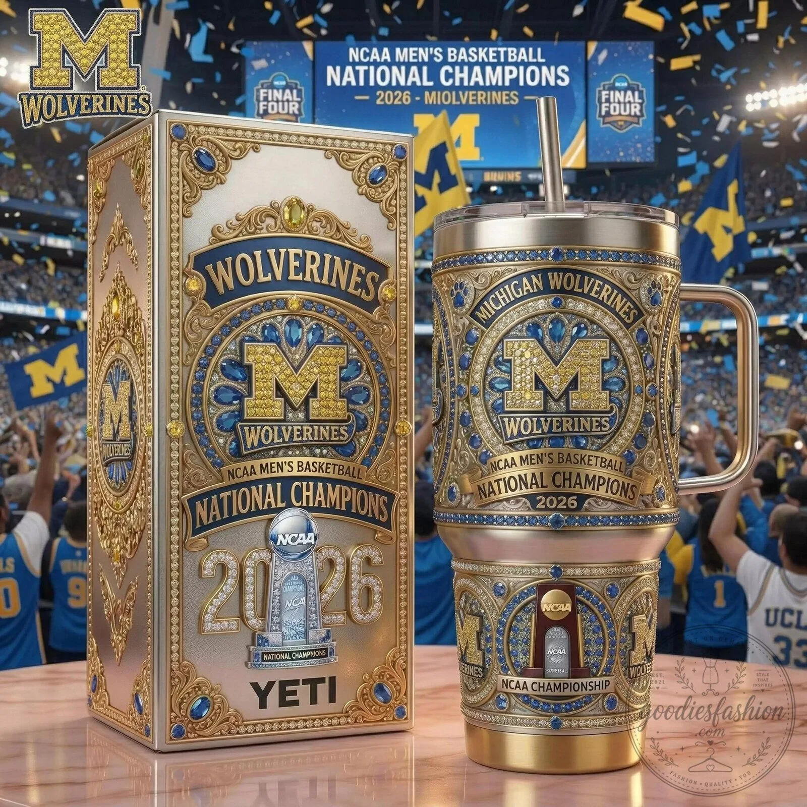 2026 NCAA Men's Basketball Champions Tumbler - Michigan Wolverines Edition