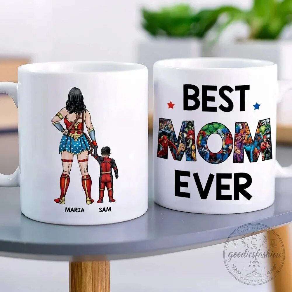 Personalized Wonder Woman Best Mom Ever Coffee Mug