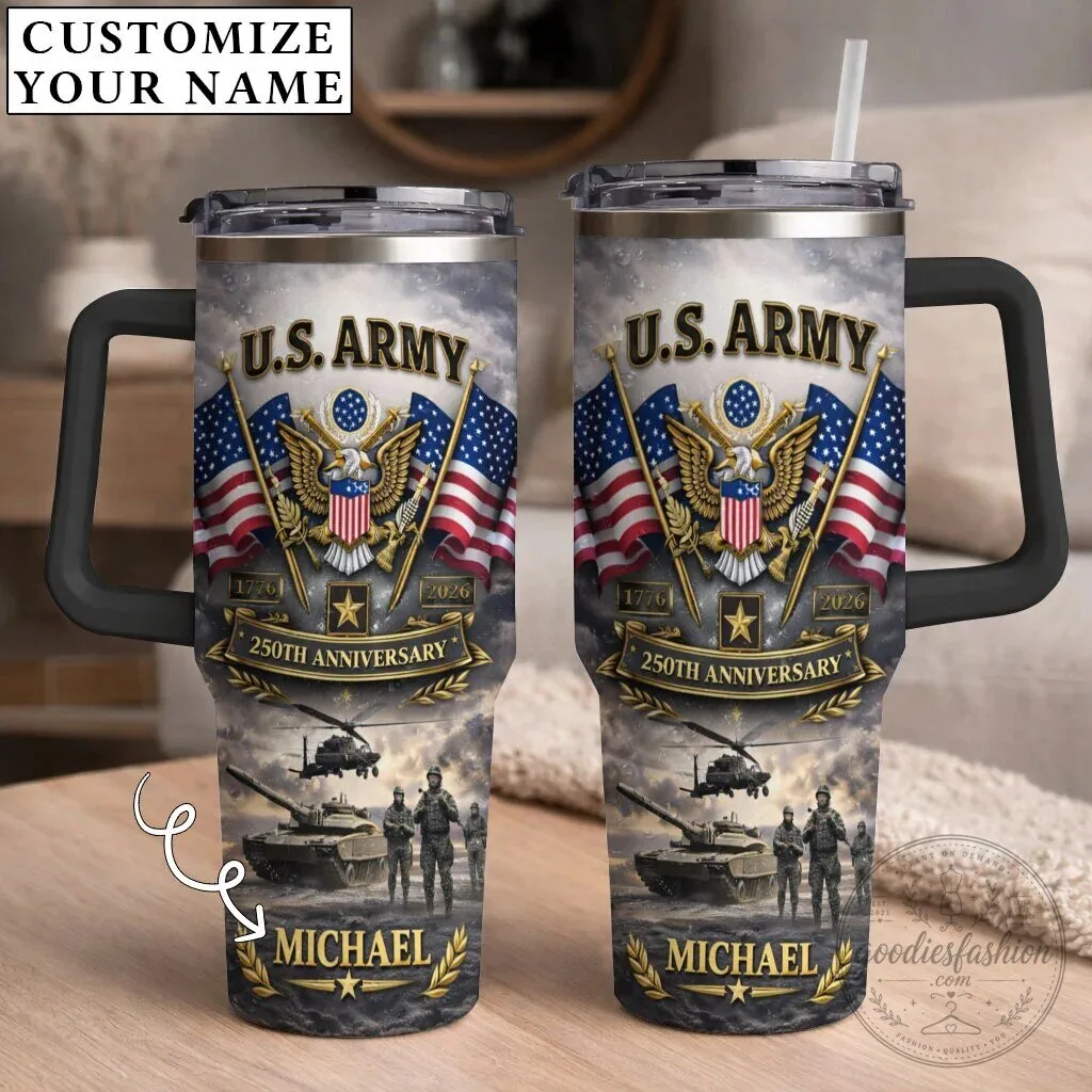 United States Army 250th Anniversary Personalized Stainless Steel Tumbler