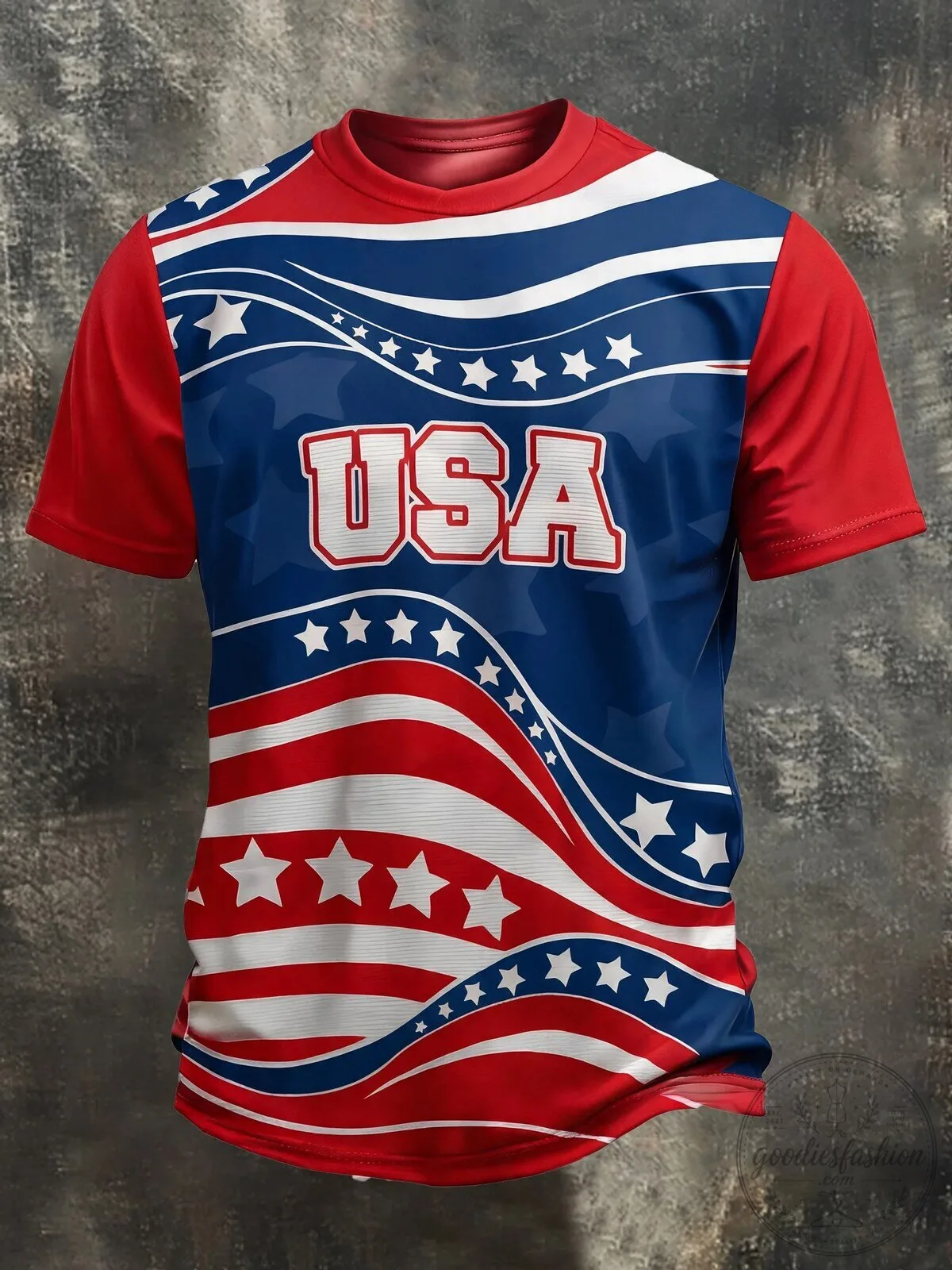 USA Soccer Team Patriotic Stars and Stripes Short Sleeve T-Shirt