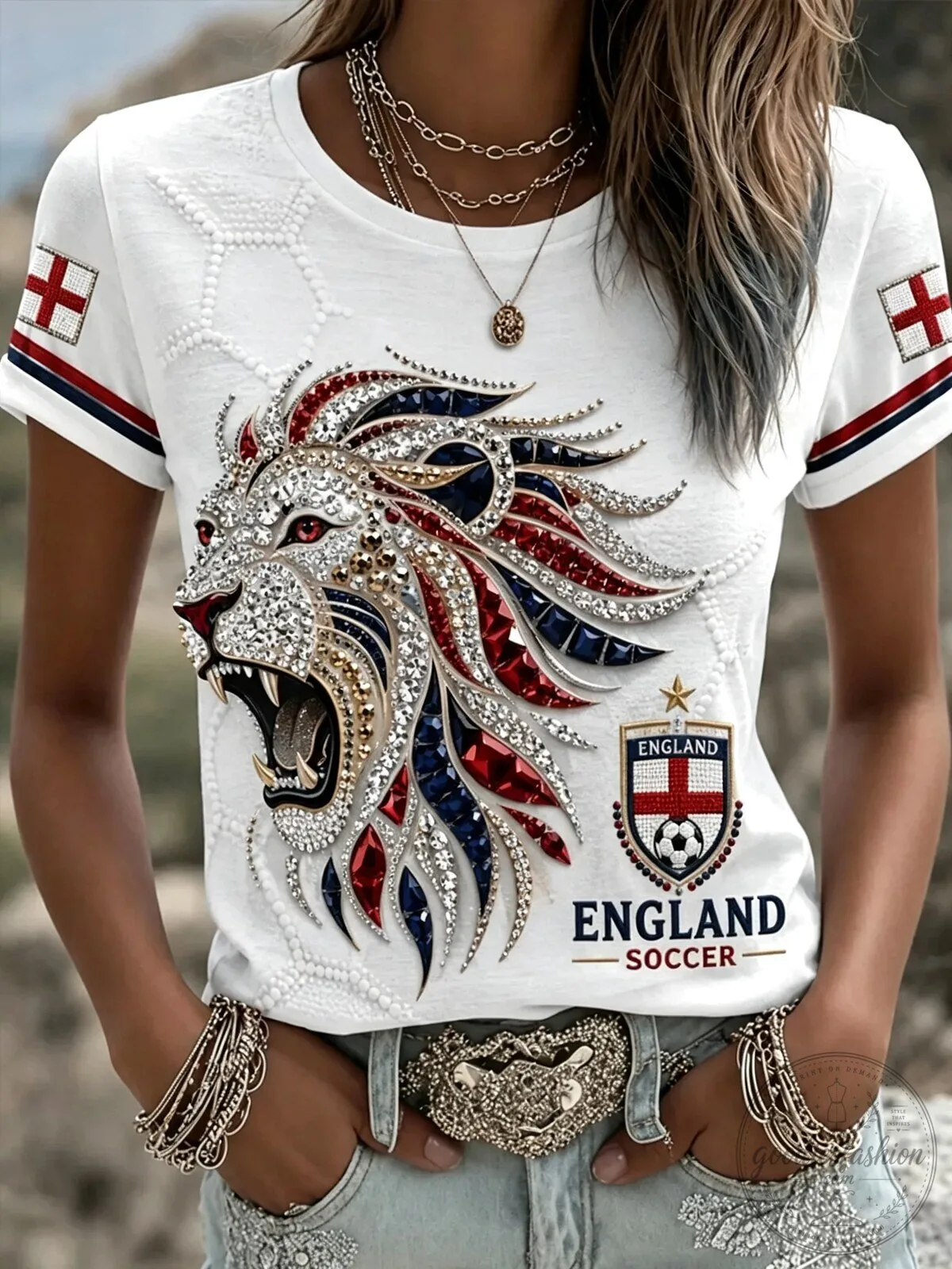 England Football Lioness Crest White Short Sleeve T-Shirt