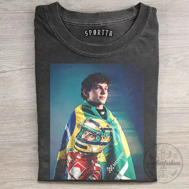 Kimi Antonelli Senna Inspired Racing Driver Fan Art T-Shirt