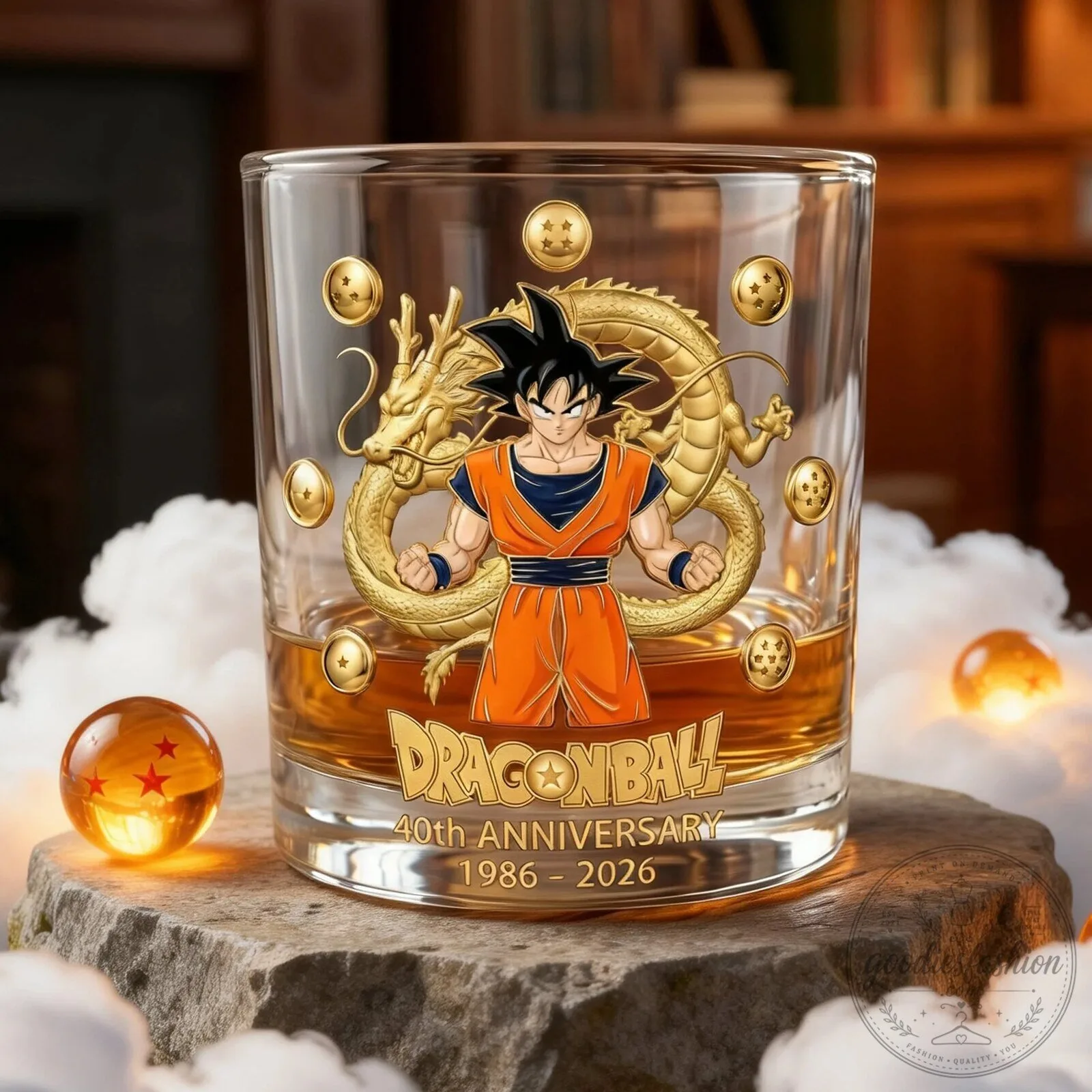 Dragon Ball Z Goku and Shenron 40th Anniversary Whiskey Glass 9 Dragon Ball Z Goku and Shenron 40th Anniversary Whiskey Glass