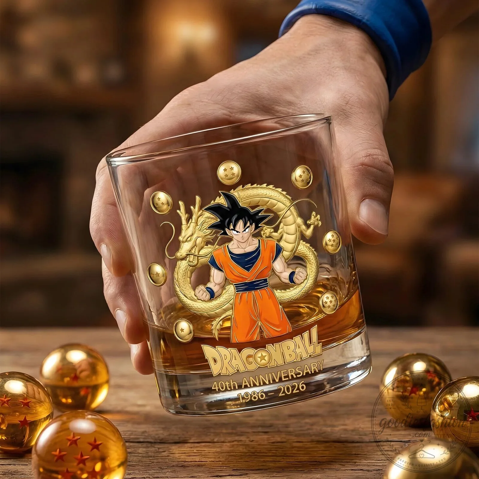 Dragon Ball Z Goku and Shenron 40th Anniversary Whiskey Glass 10 Dragon Ball Z Goku and Shenron 40th Anniversary Whiskey Glass
