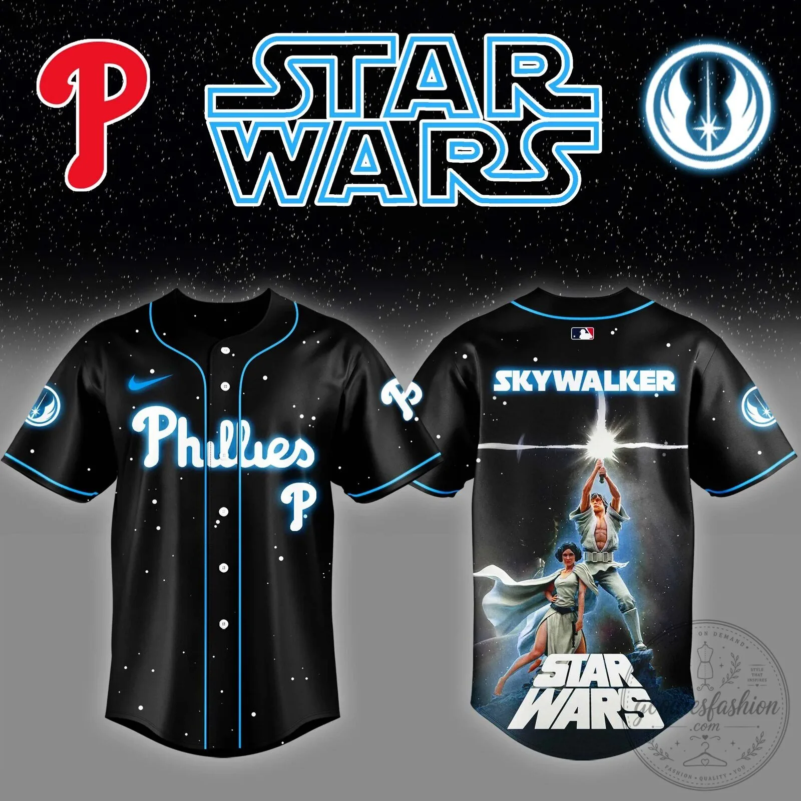 Luke Skywalker Star Wars Philadelphia Phillies Baseball Jersey
