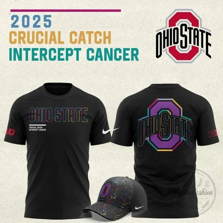 Crucial Catch T-Shirt for Ohio State Football 2025 - Intercept Cancer Design