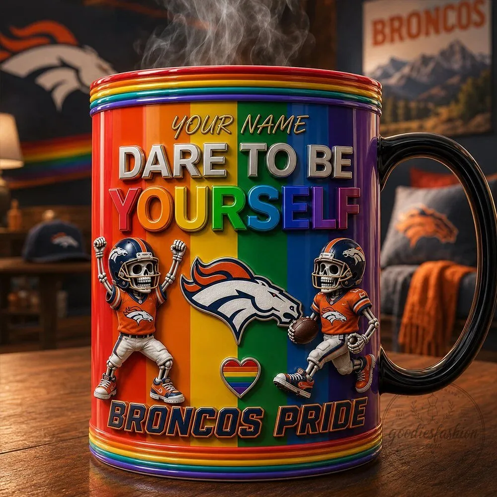 Denver Broncos NFL Pride Dare To Be Yourself Rainbow Ceramic Coffee Mug