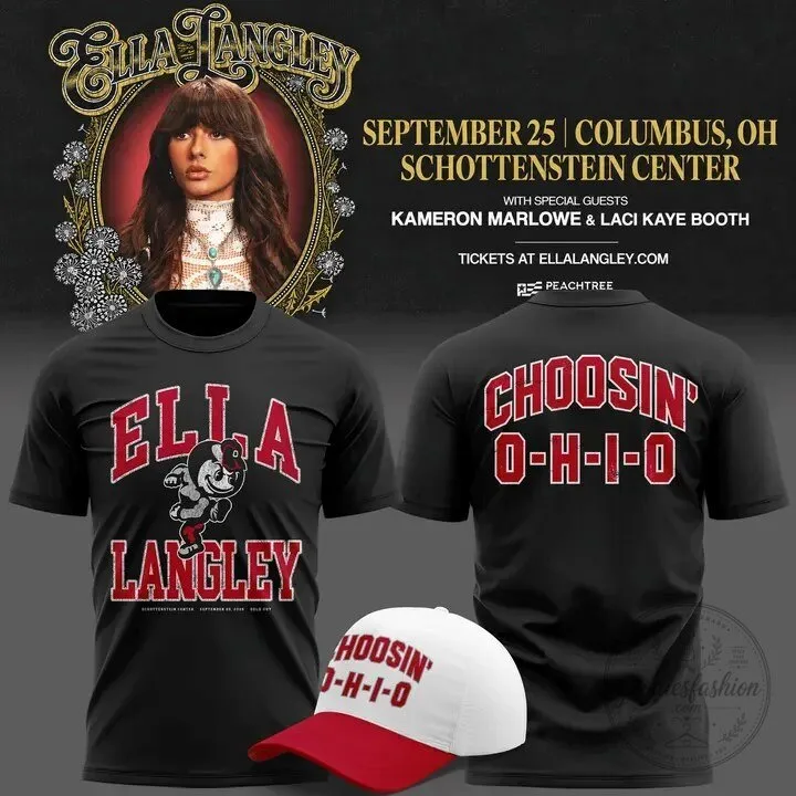 Ella Langley The Dandelion Tour Ohio State Buckeyes Mascot Black T-Shirt