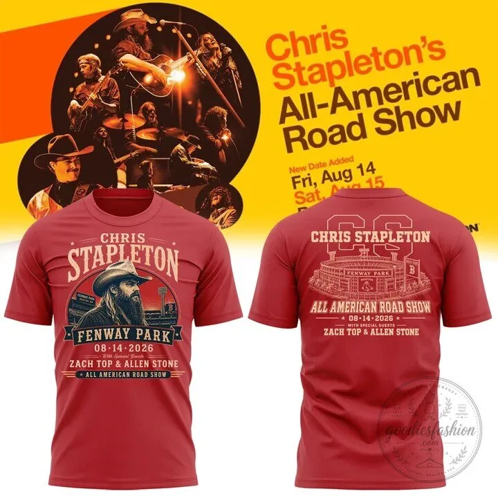 2026 Concert T-Shirt for Chris Stapleton's All-American Road Show at Fenway Park