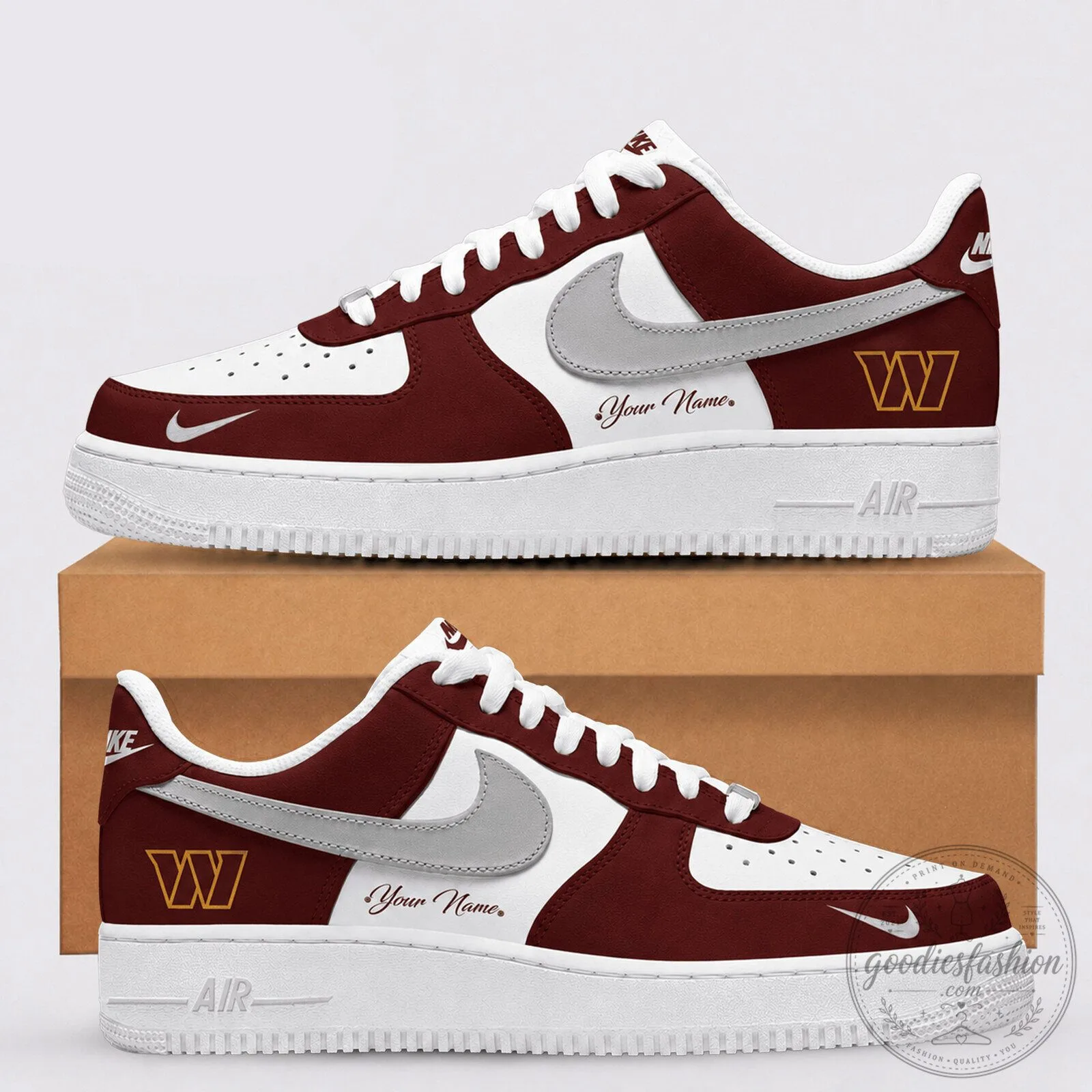 Washington Commanders Personalized Team Logo Fan Air Force 1 Shoes 1 Washington Commanders Personalized Team Logo Fan Air Force 1 Shoes