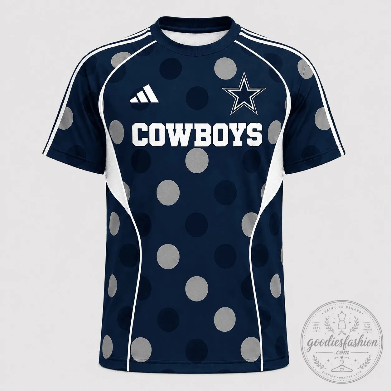 Dallas Cowboys Navy Blue Polka Dot Game Day Football Jersey