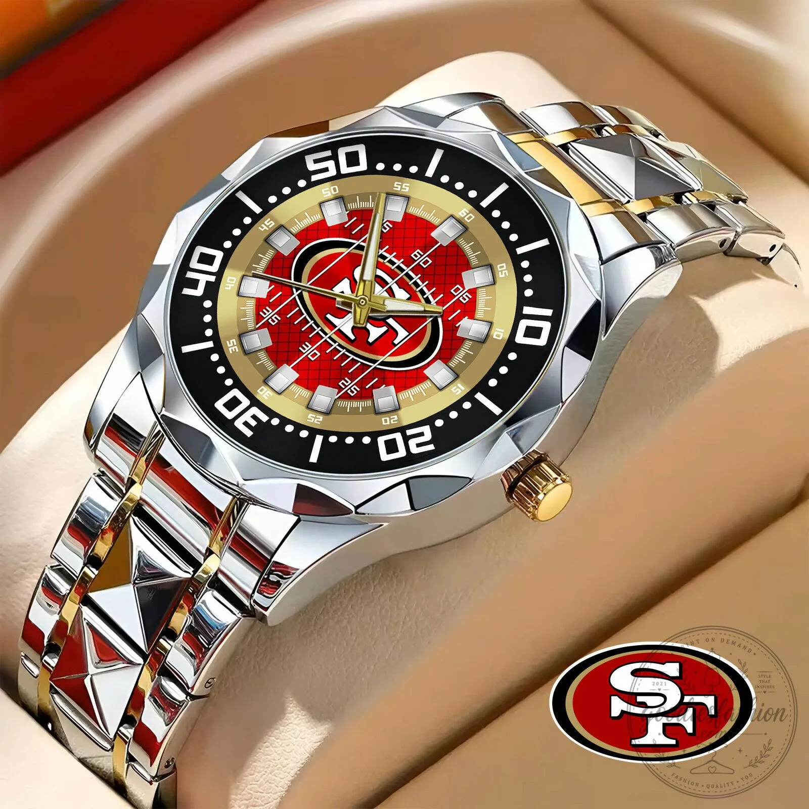 San Francisco 49ers National Football League Gold and Silver Men's Watch