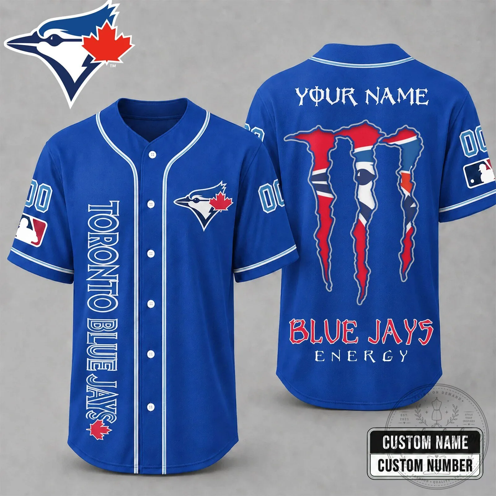 Toronto Blue Jays Baseball Jersey Custom Name Number Blue Jays Shirt