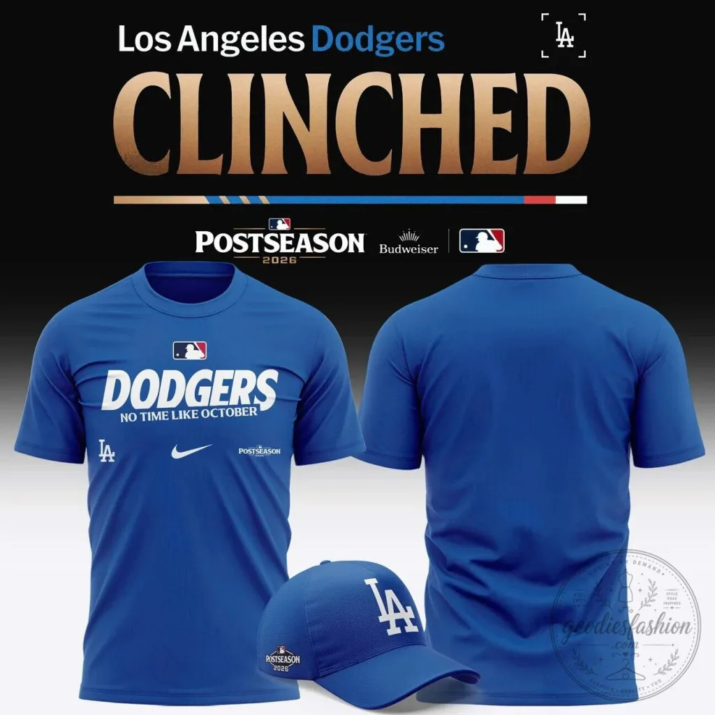 2026 Postseason Clinched Locker Room Tee - Los Angeles Dodgers 2026 Postseason Clinched Locker Room Tee - Los Angeles Dodgers