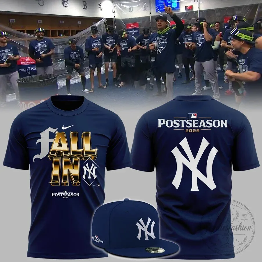 New York Yankees 2026 Postseason Fall In Short Sleeve T-Shirt