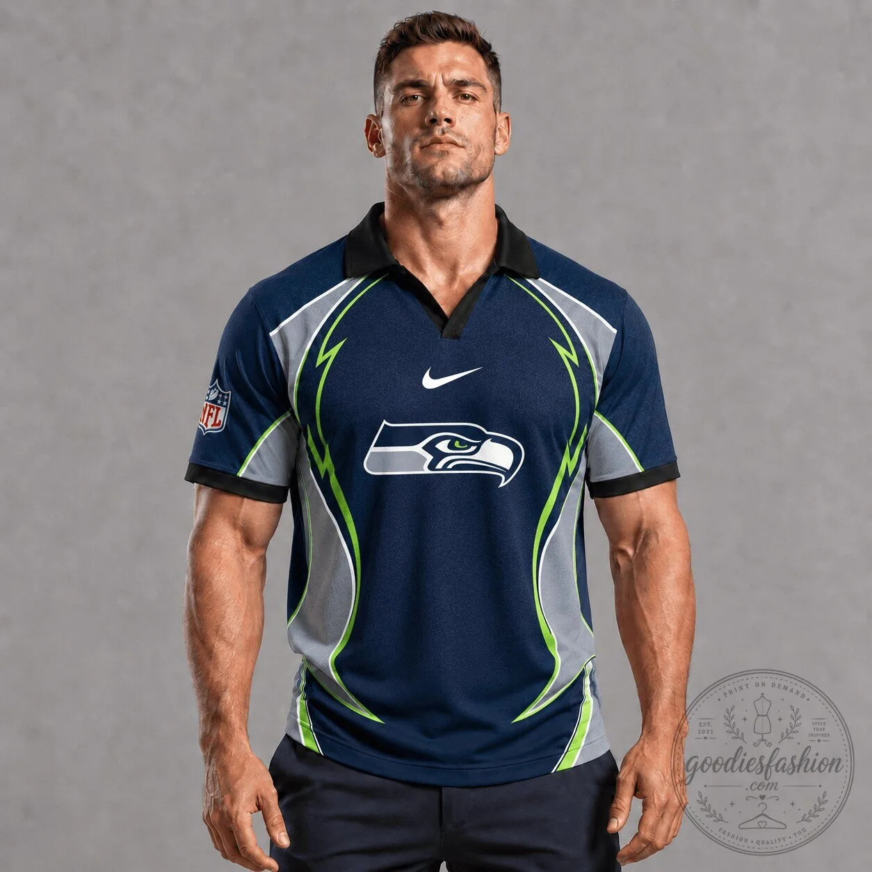 Seattle Seahawks NFL Team Logo Performance Polo Shirt for Men
