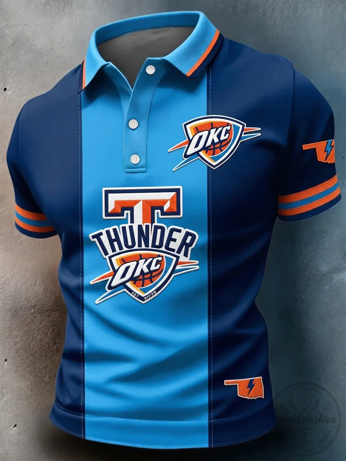 Men's Polo Shirt for Oklahoma City Thunder Basketball Fans
