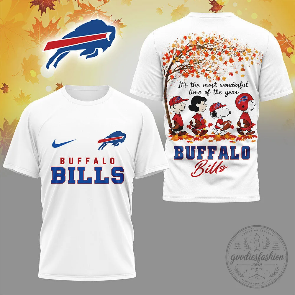 Buffalo Bills Shirt with Peanuts Snoopy Autumn Football Design