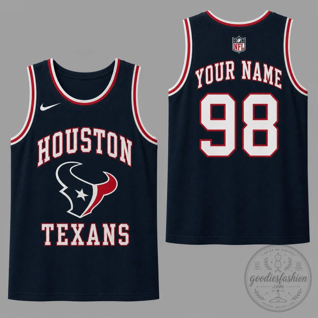 Houston Texans National Football League Personalized Custom Name and Number Tank Top Houston Texans National Football League Personalized Custom Name and Number Tank Top