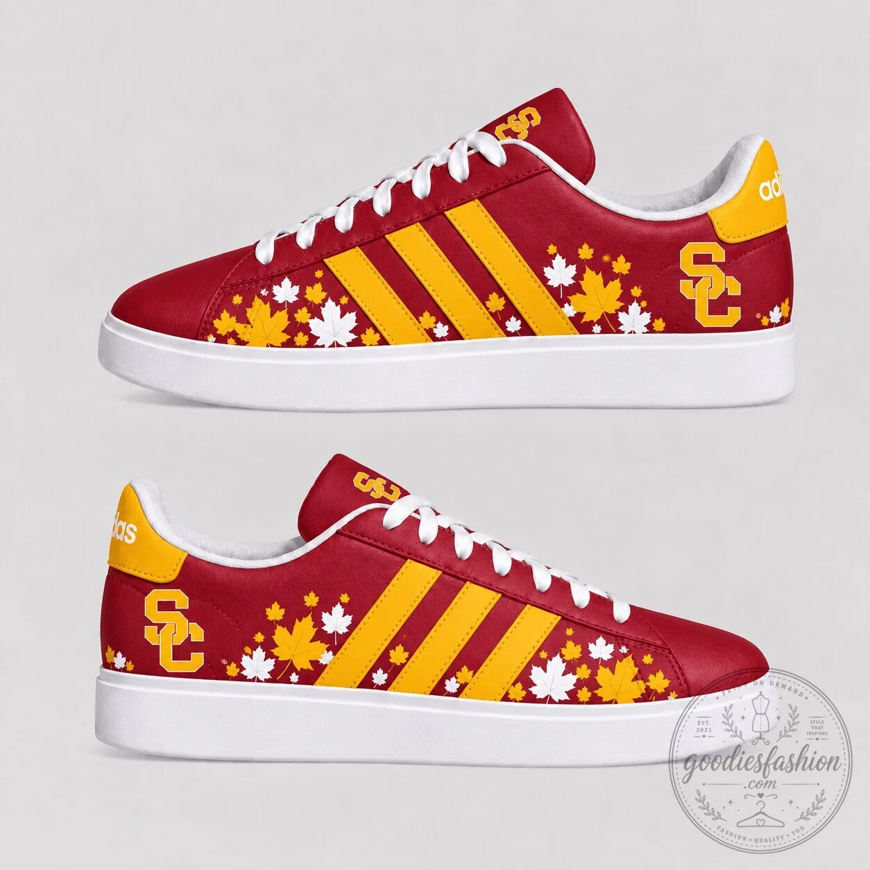 University of Southern California Trojans Fall Season Maple Leaf Sneakers
