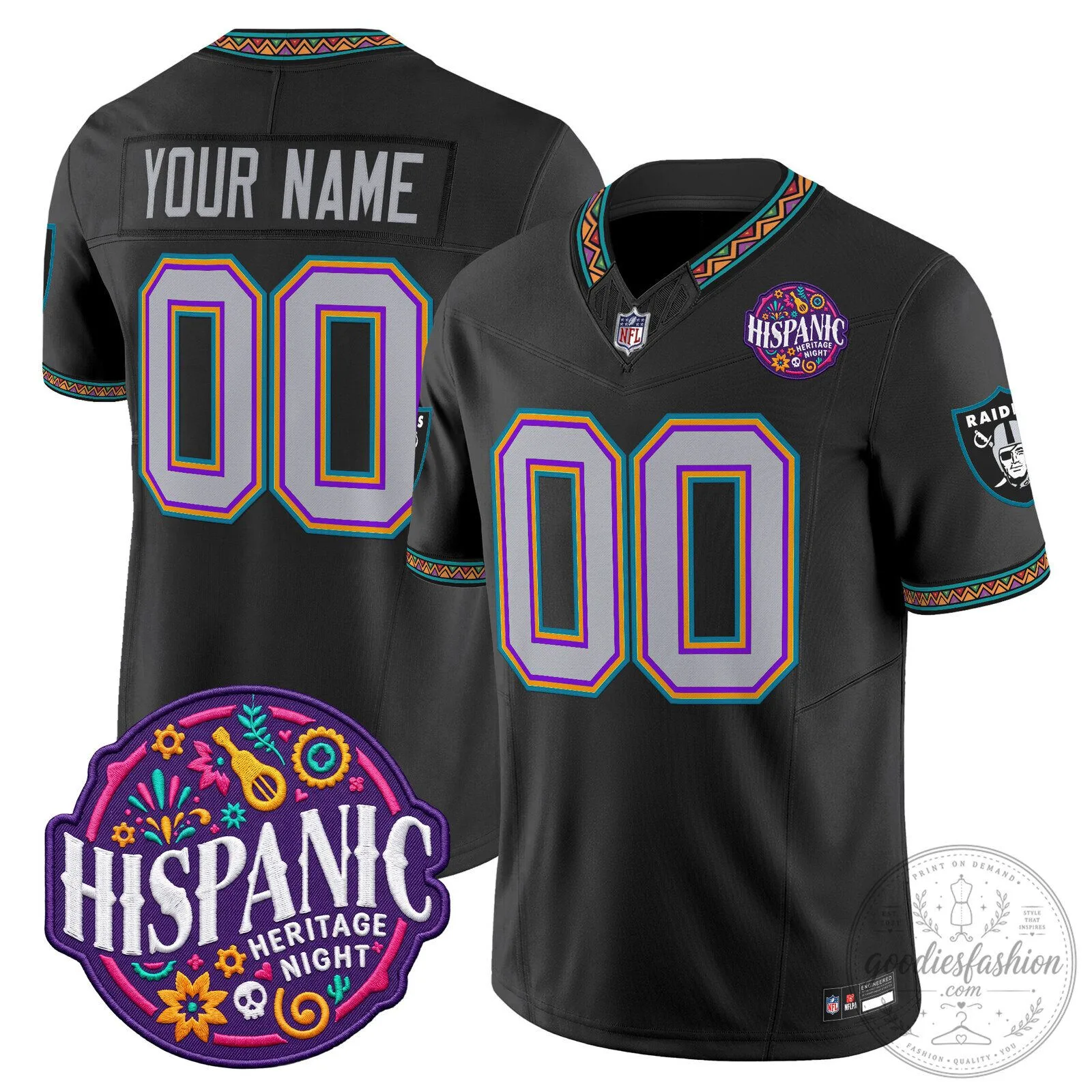 Las Vegas Raiders Hispanic Heritage Night Black Football Jersey