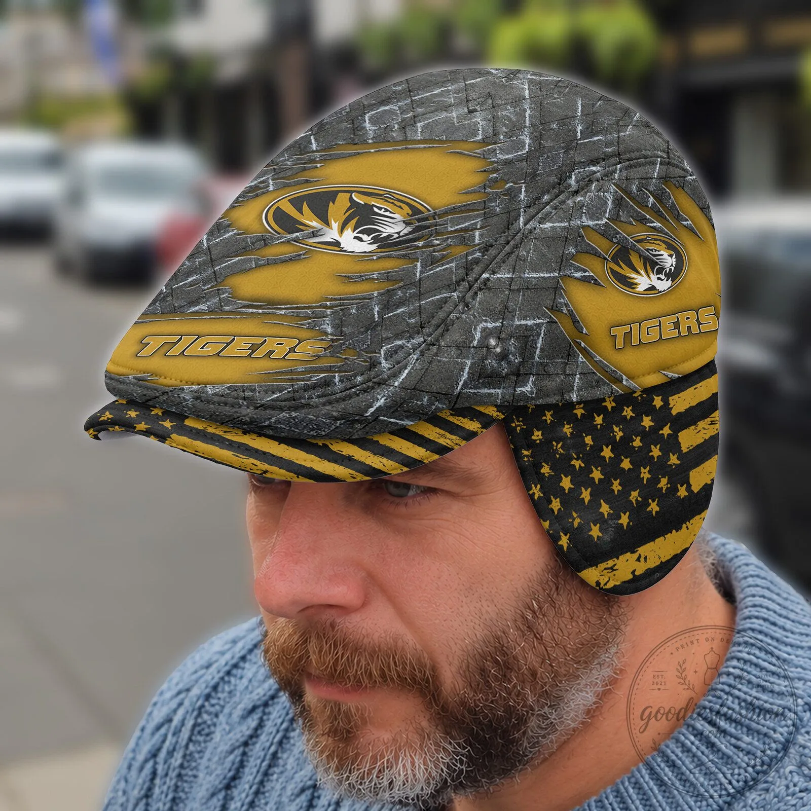 Missouri Tigers NCAA Flat Cap with Foldable Ear Flaps