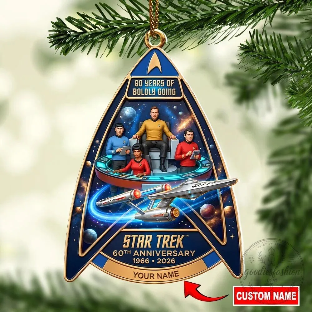 Personalized Christmas Ornament for the 60th Anniversary of Star Trek: Boldly Going