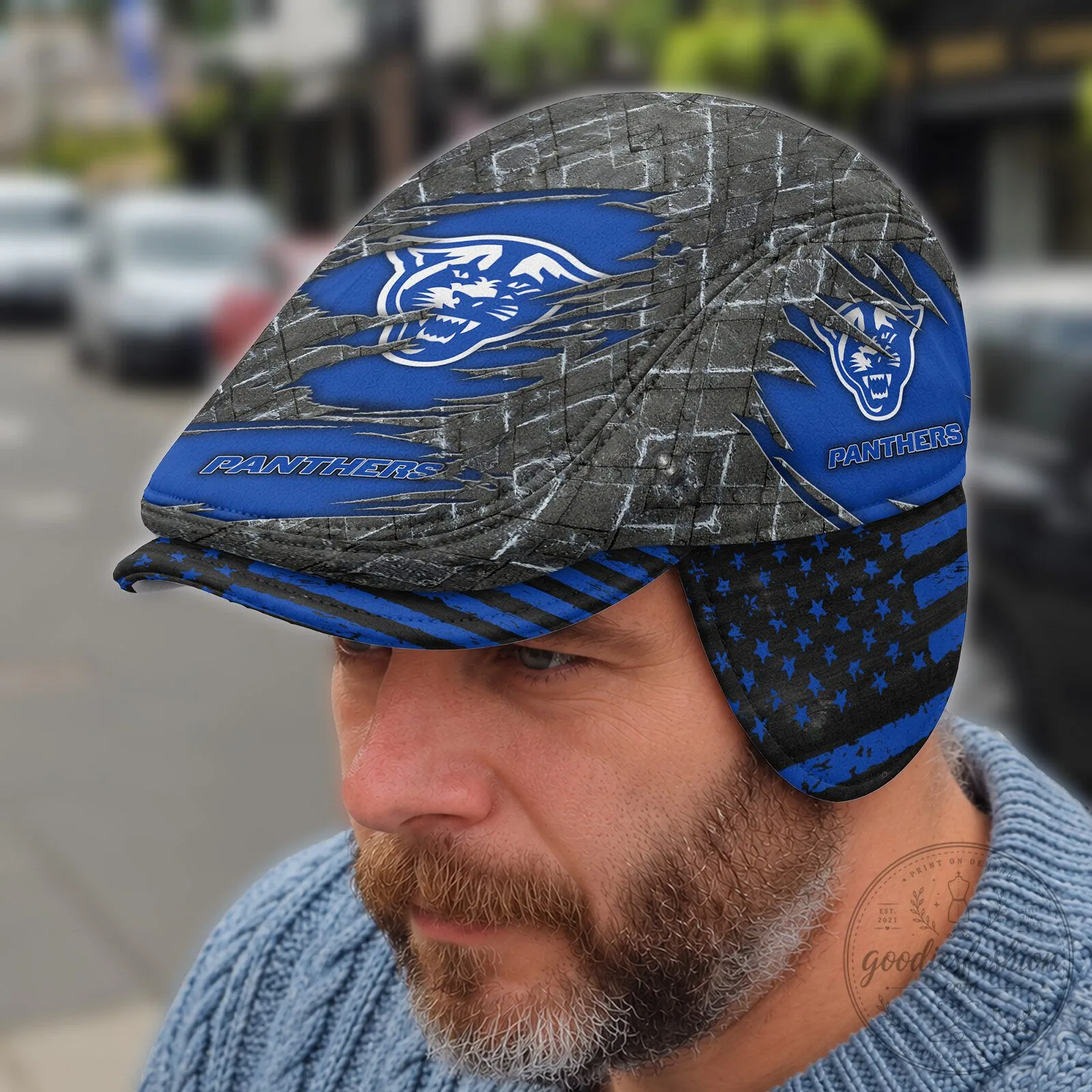 Georgia State Panthers NCAA Flat Cap with Foldable Ear Flaps 9 Georgia State Panthers NCAA Flat Cap with Foldable Ear Flaps