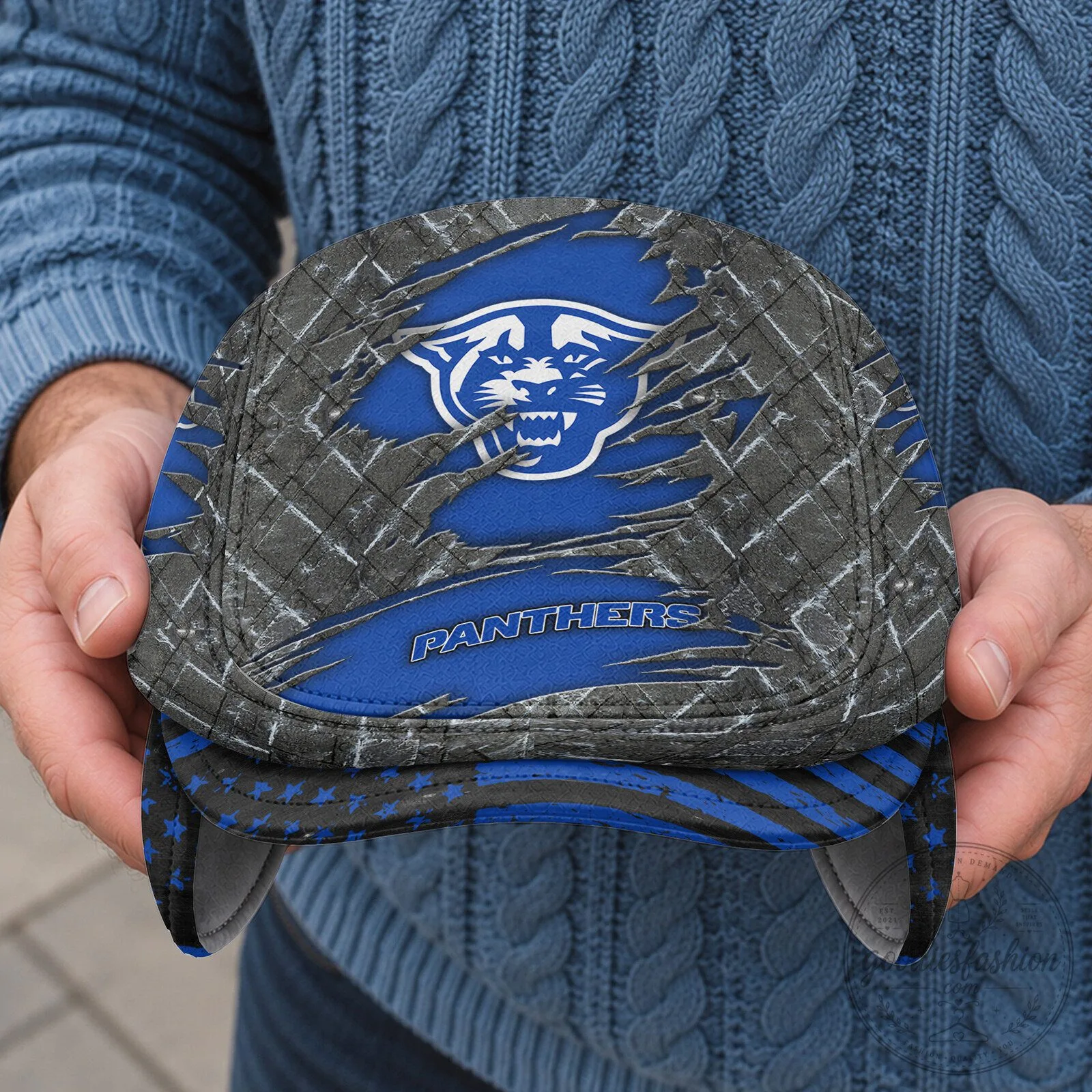 Georgia State Panthers NCAA Flat Cap with Foldable Ear Flaps 11 Georgia State Panthers NCAA Flat Cap with Foldable Ear Flaps