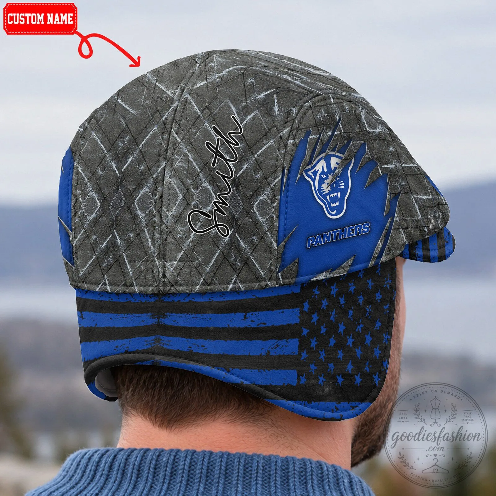 Georgia State Panthers NCAA Flat Cap with Foldable Ear Flaps 12 Georgia State Panthers NCAA Flat Cap with Foldable Ear Flaps