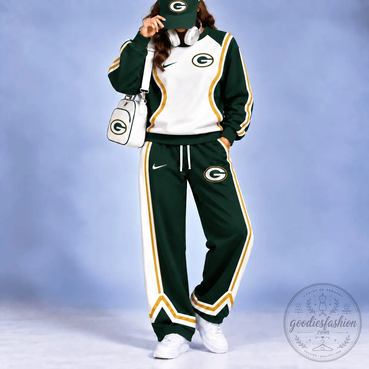 Green Bay Packers Color Block Team Logo Sweatshirt and Pants Set