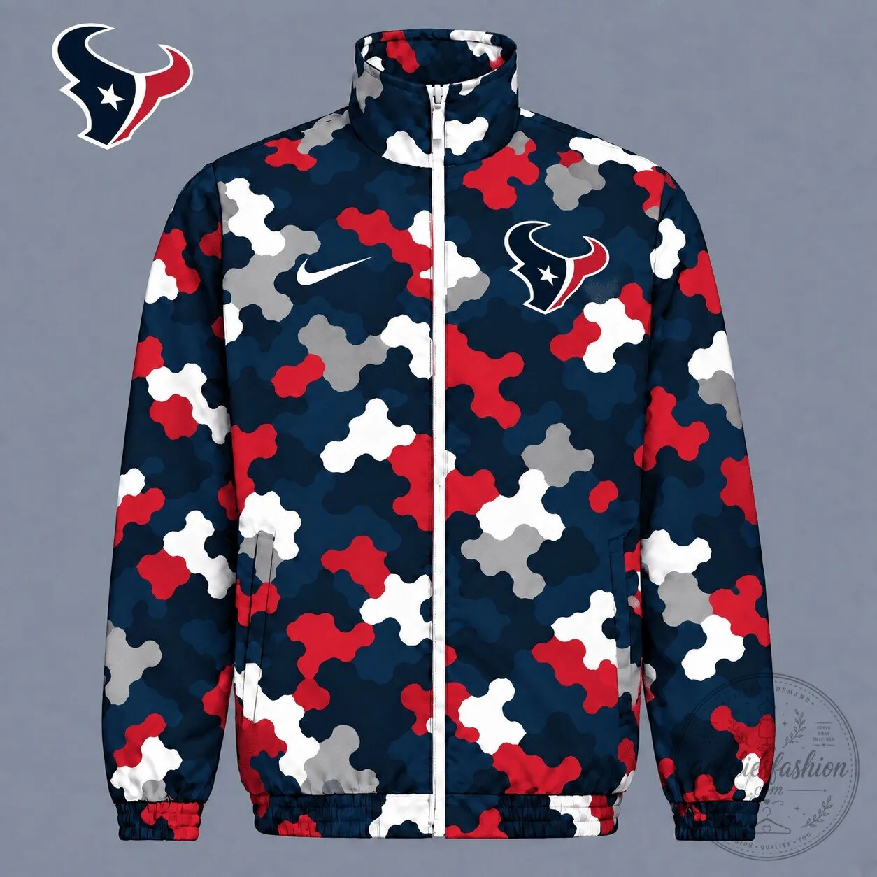 Houston Texans NFL Camouflage Pattern Full-Zip Track Jacket